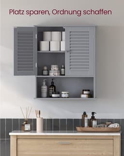 Badkamerkast met verstelbare planken en lamellendeuren — thumbnail 2