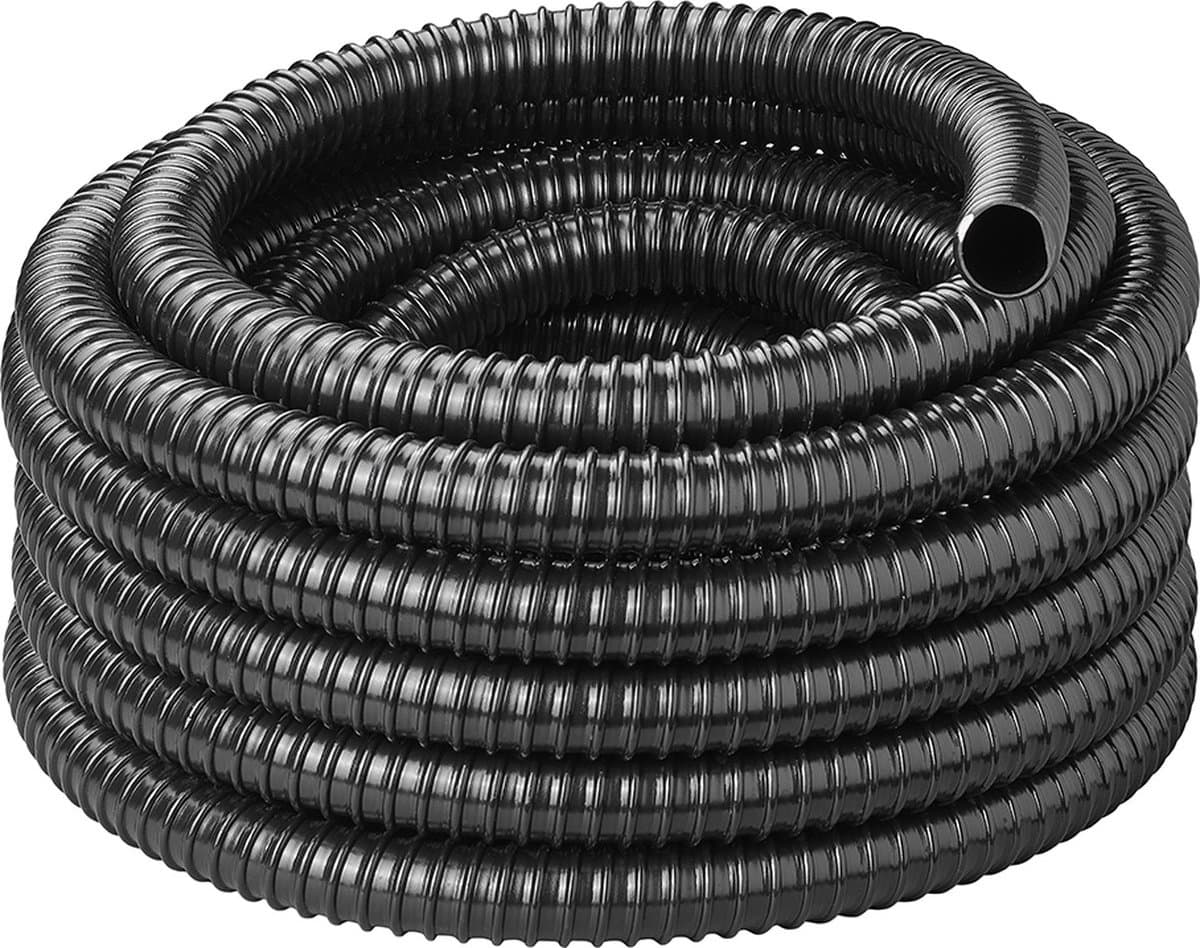 ProPlus Afvalwaterslang - 10 m - Afwatering - Temperatuurbestendig - Flexibel en Uittrekbaar - ø 25 mm - Voor het Geleiden van Afvalwater vanuit caravans/campers, vijvers en zwembaden - Afvoerkanaal - Zwart — afbeelding 1