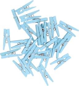 Finnacle - Mini knijpers blauw - 24x - Geboorte jongen - 2,5 cm - Voor het ophangen van kaartjes - Handige knijpertjes! — thumbnail 2
