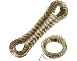 Wasknijper 50 m - Stalen kern - Draagvermogen 120 kg - Roestvrij - Waterdicht - Huishouden - Tuin - Camping Waslijndraad met stalen kern