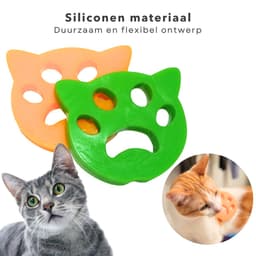 Cheqo® Haarverwijderaar Wasmachine - Huisdierhaar Wasmachine - Anti Haar Drogerballen - Hondenhaar Verwijderaar - Zachte Elastische Magneet - Voor Droger en Wasmachine - 2 Stuks — thumbnail 2