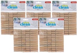 Ultra Clean Houten wasknijpers - 120x stuks - van 7 cm - Huishoudelijke producten - wasgoed - knijpers / wasspelden — thumbnail 2