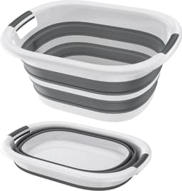 NAIZY Wasmand, opvouwbaar, 40 liter, wasverzamelaar, wasbak van kunststof met 2 handgrepen, draagbaar, inklapbaar, ruimtebesparend, bewaardoos voor kleding, speelgoed en camping — thumbnail 1
