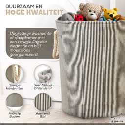 Terra - Wasmand - Wasmand Inklapbaar - Opvouwbare Wasmanden - 35 cm x 40 cm – Stijlvolle en Ruimtebesparende Wasmand voor Optimale Wasorganisatie - Engelse Stijl Wasmanden — thumbnail 4