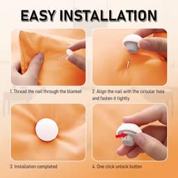 SnelShoppen - Duvet Cover Clips - Mushrooms Rond - Non-slip Bed Clips - Quilt Fixing Clips - 4 Stuks Wit - Voor Duvet Bevestiging en Decoratie — thumbnail 3