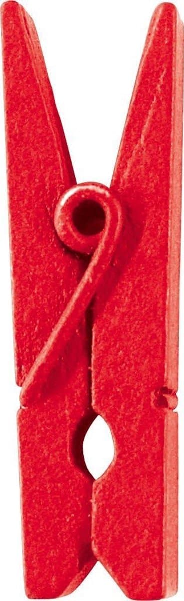 Mini Wasknijpers 24 Stuks - Houten Klemmen in Rood, 2,5 cm — afbeelding 1