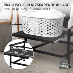 Wasmachine verhoger, Wasmachine Onderstel 62,5x53,5x45 cm met uitschuifbaar plateau in zwart ML design — thumbnail 4