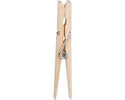 Wasknijper mandje/bakje - zilver - inclusief 48x wasknijpers - hout — thumbnail 5