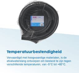 ProPlus Afvalwaterslang - 2.5 m - Afwatering - Temperatuurbestendig - Flexibel en Uittrekbaar - ø 40 mm - Voor het Geleiden van Afvalwater vanuit caravans/campers, vijvers en zwembaden - Afvoerkanaal - Zwart — thumbnail 5