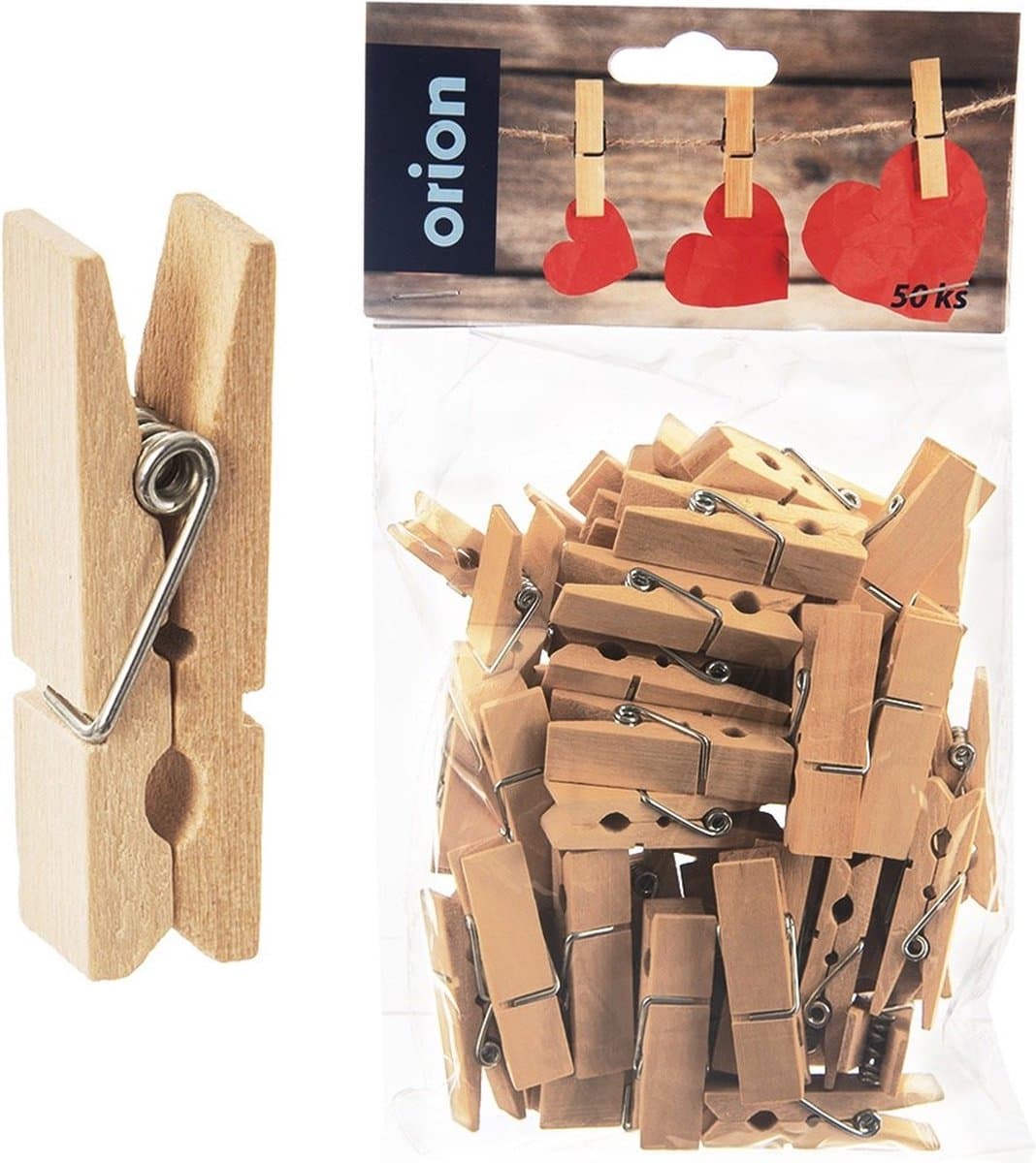 Mini Wasknijpers Houten 4,5 cm 50 stuks - Clips voor Fotos - Decoratie - Foto Knijpertjes — afbeelding 1