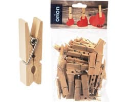 Mini Wasknijpers Houten 4,5 cm 50 stuks - Clips voor Fotos - Decoratie - Foto Knijpertjes — afbeelding 1