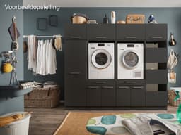 Interiax WASHWALL 'Mary' Wasmachine Bovenkast Antraciet - Met 1 openslaande deur- 38x50x67.5 cm — thumbnail 3