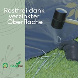 Grondankers 100 stuks verzinkt - anti-roest haringen - 150 mm lang 36 mm breed Ø 3 mm - camping tuin outdoor (100) — thumbnail 5