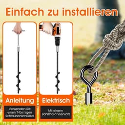 Heavy-duty grondanker om in te draaien voor trampoline - bestand tegen sterke wind - roestvrij. — thumbnail 3