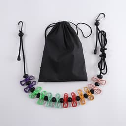 Intrekbare draagbare waslijn voor op reis, waslijn met 12 wasklemmen, voor binnenwasdrooglijn, buitenkampeeraccessoires - kleur - 1.8m — thumbnail 1
