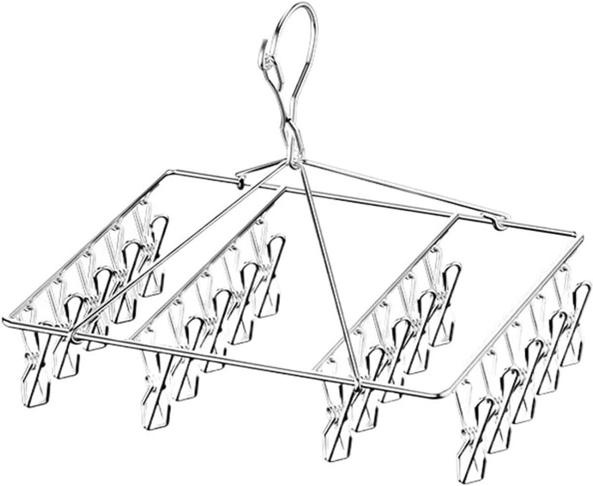 Wasknijpers Staal - Kledingclips - Was Sorteren - Winddicht Ontwerp - 20 Clips - Zilverkleurig — afbeelding 1