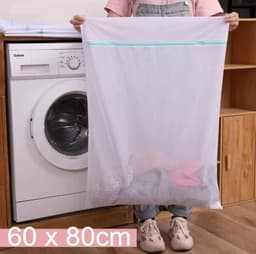 Grote Mesh Waszak voor Wasmachine 60x80 cm - Reizen Opslag Organizer Tassen - Wasnetzak met Zip - Trui Jurk Kledingstuk Kussen Speelgoed - Set van 2. — thumbnail 4