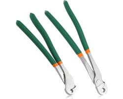 J-Clip 2-delige set, robuuste kooibouwklem, ergonomische J-tang met rechte en gebogen snavel voor het bouwen van konijnenkooien, kippenhokken en meer