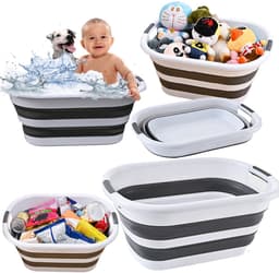 Mona - Opvouwbare Wasmand - 40L - Anti-slip Handvatten - Biało-szary — thumbnail 4