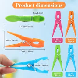 Wasknijpers - Kledingknijpers - Was ophangen - Windbestendig ontwerp - 72 stuks - Kleurrijk — thumbnail 4