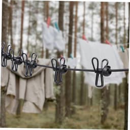 Waslijnen Set - Reis Waslijnen - Kleding Drogen - Verstelbare Clips - 2 Stuks - Zwart — thumbnail 3