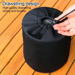 Wasknijperhouder Mesh Tas - Opbergtas Trekkoord - Buitenactiviteiten Opslag - Ademende Mesh Constructie - 29 x 35 cm - Zwart — thumbnail 4