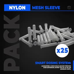 Nylon Zeef - Chemisch Anker - Stevig Bevestigen - Geoptimaliseerd Ontwerp - 16x130mm 25 Stuks - Wit/Grijs — thumbnail 3