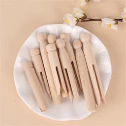 Houten Clips - Kleine Knijpers - Ambachtelijk Gebruik - Veilige Grip - 8cm 100 Stuks - Houtkleur — thumbnail 2