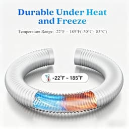 PromoHome Afzuigslang Ø150mm, 3m Lengte, Aluminium Flexbuis, Warmte-isolatie en Geluidsdemping, Eenvoudige Installatie, Snijbaar, Ventilatiebuis voor Droger en Afzuigkap, Wit — thumbnail 5