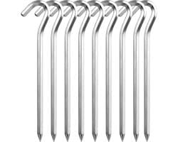 Set van 10 Tentpinnen van 18 cm, Sterke Aluminium Haringen voor Tentbevestiging, Tuinieren, Kamperen en Sportnetten