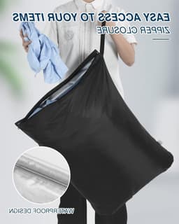 Waterdichte Waszak voor Vuile Kleding - Herbruikbare Opbergtas met Rits, 2 Stuks, 24 x 31 Inch, Ideaal voor Reizen en Organisatie van Nat Textiel — thumbnail 4