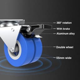 Wasmachine Basis - Apparaat Trolley - Apparaten Verplaatsen - Verstelbaar & Met Wielen - 52-72cm Breed - Grijs — thumbnail 5