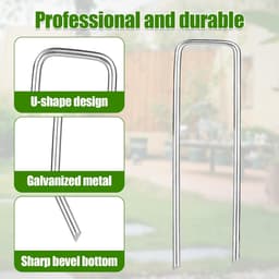 VVGoods - Tuingrondankers 100 stuks 100 x 20 x 2,5 mm verzinkt professionele grondanker onkruidfolie — thumbnail 2