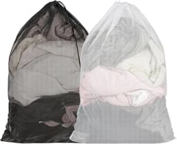 Set van 2 Sterke Wasnetten voor de Wasmachine, Grote Waszakken met Trekkoord voor Thuis, Hotel en Reizen, Ideaal voor Kleding en Ondergoed — thumbnail 1