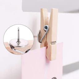 Houten Clips - Klemmen Prikkers - Foto's Ophangen - Met Metalen Pin - 20 Stuks - Houtkleur — thumbnail 4