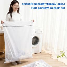 Set van 4 Waszakken voor de Wasmachine, Polyester Materiaal met Rits, 60 × 80 cm en 90 × 110 cm, Herbruikbare en Duurzame Waszakken voor Kleding, Beddengoed en Broeken — thumbnail 3