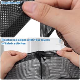 Dailygoody - Grote Net Waszak 60x90cm - Waszak met Trekkoord - Zwart - Machinewasbaar - Geschikt voor Kleding - Ideaal voor Thuis en Reizen — thumbnail 5