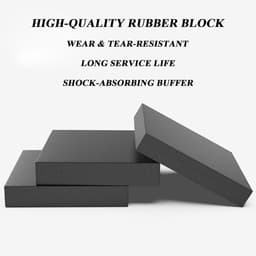 Antislip rubberen blokken - Trillingsdempers pads - Apparatuur stabiliseren - Massief rubber - 20x20x3 cm - Zwart — thumbnail 3