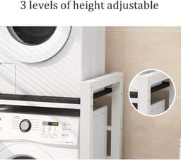 Opbergrek Wasmachine - Huishoudelijk rek - Ruimte Besparen - Sterk Koolstofstaal - 75 x 65 x 105 cm - Zwart — thumbnail 3