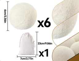 Dailygoods - Set van 6 Herbruikbare Drogerballen — thumbnail 3