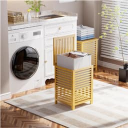 Wasverdeler - Wasmand Voor Badkamer, Slaapkamer En Wasruimte - Naturel — thumbnail 2