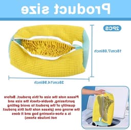 Duurzame Waszakken voor Schoenen - 2 Stuks, Geschikt voor Wasmachine, 360 Graden Reiniging, Ideaal voor Sportschoenen en Tennisschoenen, Geel — thumbnail 5