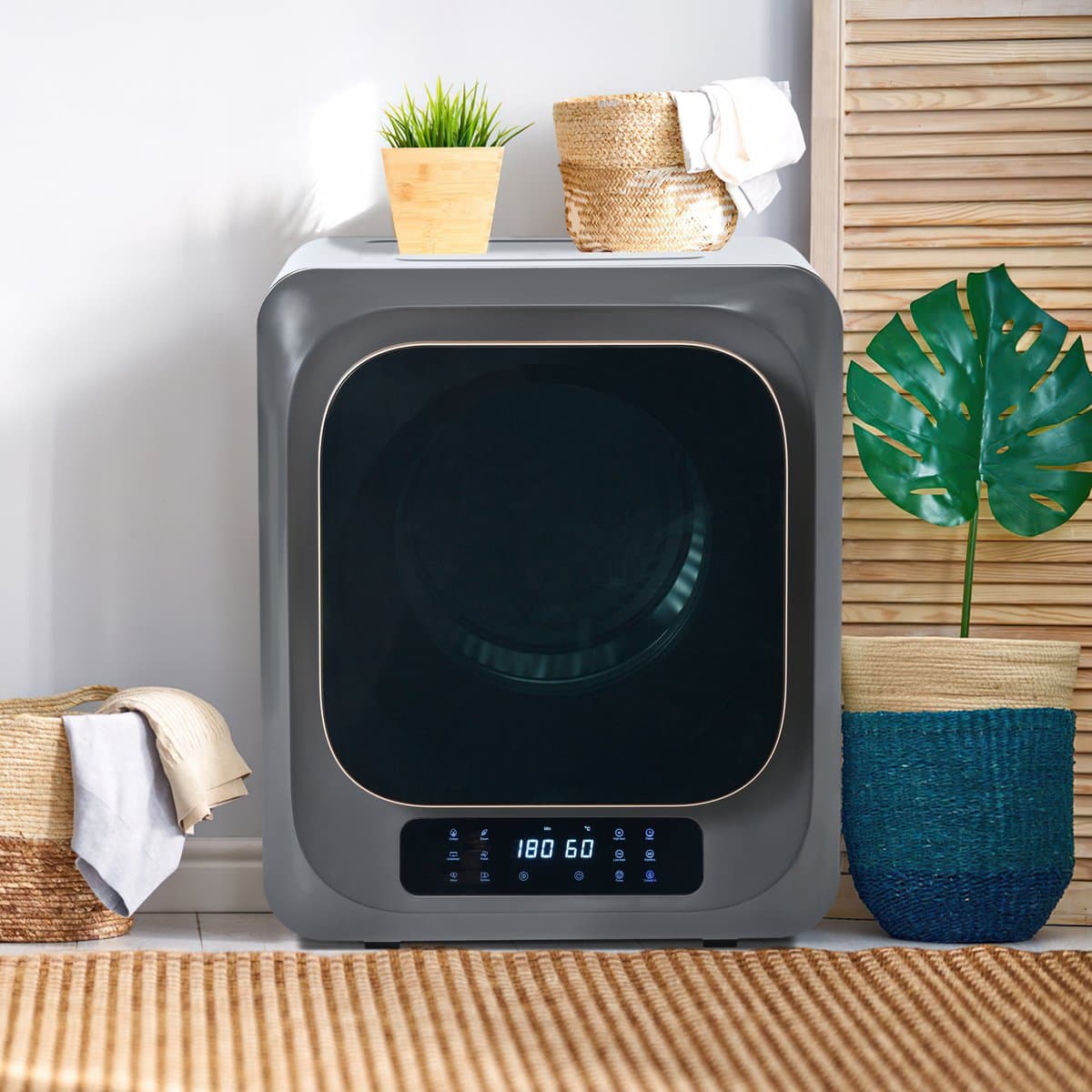 Afvoerdroger - Wanddroogkast met UV Sterilisatie en 6 Programma's - 3 kg Capaciteit - Grijs — afbeelding 1