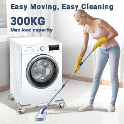MTTProducts - Wasmachine voet - met 4 wieltjes - Verstelbaar 50-70cm - Ondersteunt tot 300kg - Trolley voor wasmachine en koelkast — thumbnail 5