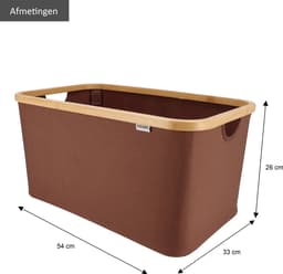KROMS Wasmand opvouwbaar - Bruin - 45L - Laundry basket - Heupwasmand - Opvouwbare wasmand - Opbergmand — thumbnail 2