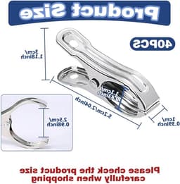 40 Stuks RVS Wasknijpers, Handige Clips voor Strandhanddoeken, Kleding en Sokken, Duurzaam en Roestvrij — thumbnail 5
