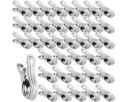 40 Stuks RVS Wasknijpers, Handige Clips voor Strandhanddoeken, Kleding en Sokken, Duurzaam en Roestvrij
