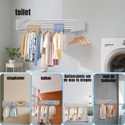 ZMR® Wanddroogrek - Wasrek - Droogrek - Wit - 41cm x 100cm x 11cm — thumbnail 3