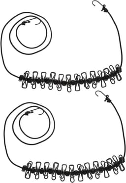 Kledinglijn Set - Reiswaslijn Touw - Kleding Drogen - Verstelbaar Ontwerp - 180 cm - Zwart — thumbnail 1