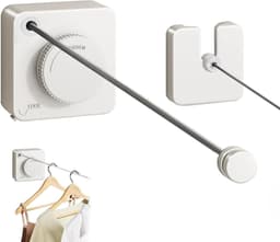Intrekbare Waslijn - Drooglijn Binnen Buiten - Kleding Drogen - Voorkomt Doorzakken - 4.2 Meter - Wit — thumbnail 1